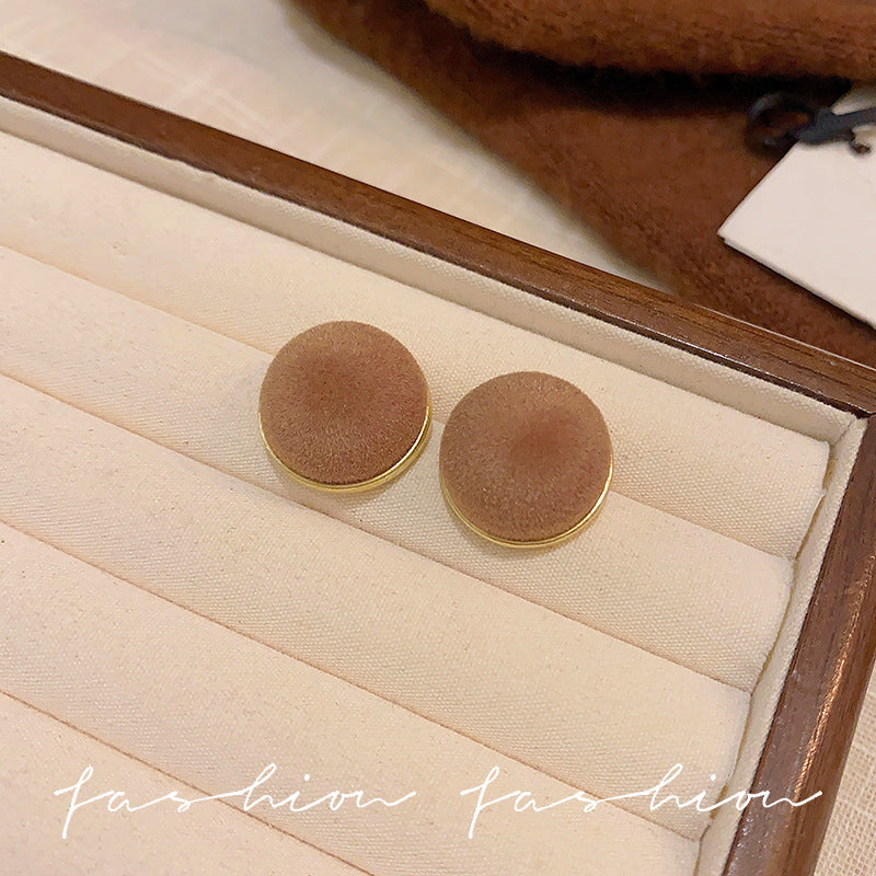 Wholesale 925 silver needle flocking plush earrings literary exaggerated earrings