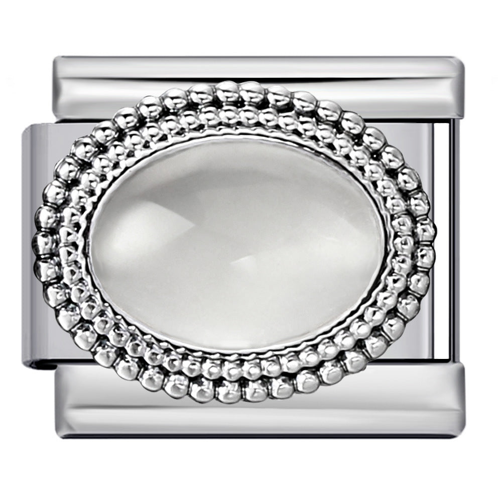 Wholesale Italian Charm Bracelet 9mm DIY  Oval Colored  Creative Stainless Steel Composable Bracelet