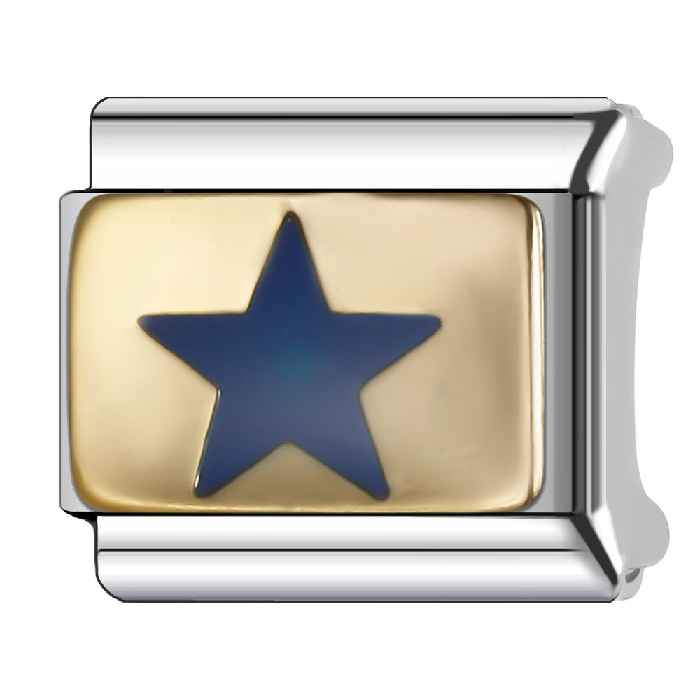 Wholesale Italian Charm Bracelet 9mm DIY Splicing Gold Chess Series Stainless Steel Composable Bracelet