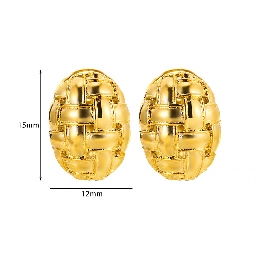 Wholesale non-fading 18K gold titanium steel heart-shaped earrings