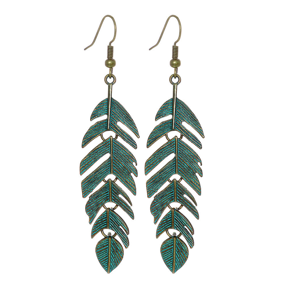 Wholesale Vintage Tree Leaf Alloy Earrings Simple Everyday Fashion Accessory