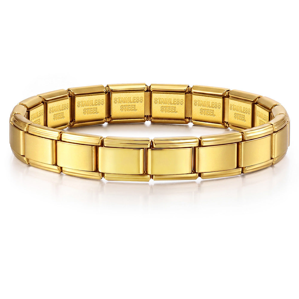 Wholesale Stylish Unisex Electroplated Stainless Steel Italian Charm Bracelet for Everyday Wear and Boutique Resale
