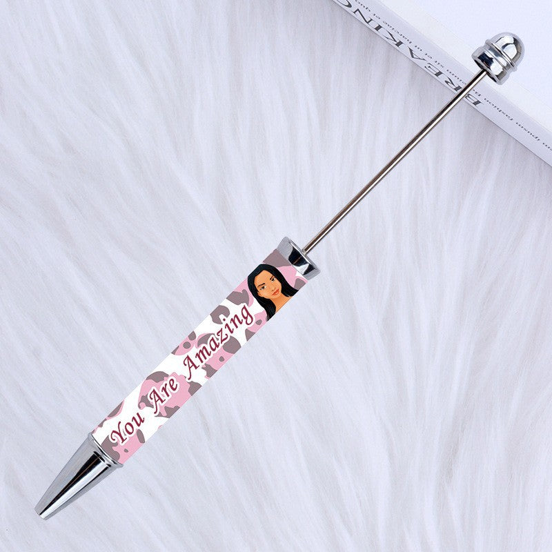Wholesale Beadable Pens Flower Film Transfer Cartoon Sticker Bead Pen Sublimation Printing Pattern DIY Bead Pen ACC-PN-CY008