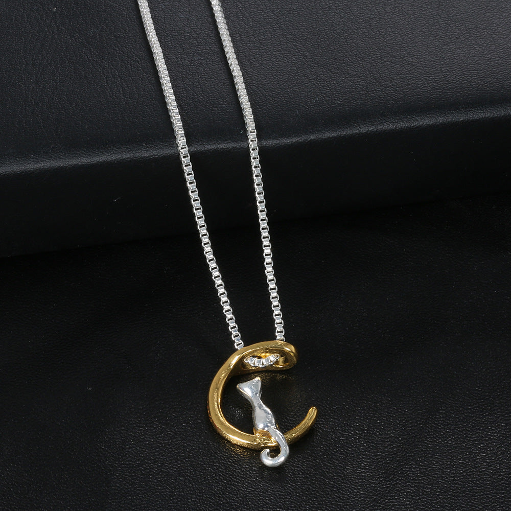 Wholesale  moon cat necklace clavicle chain