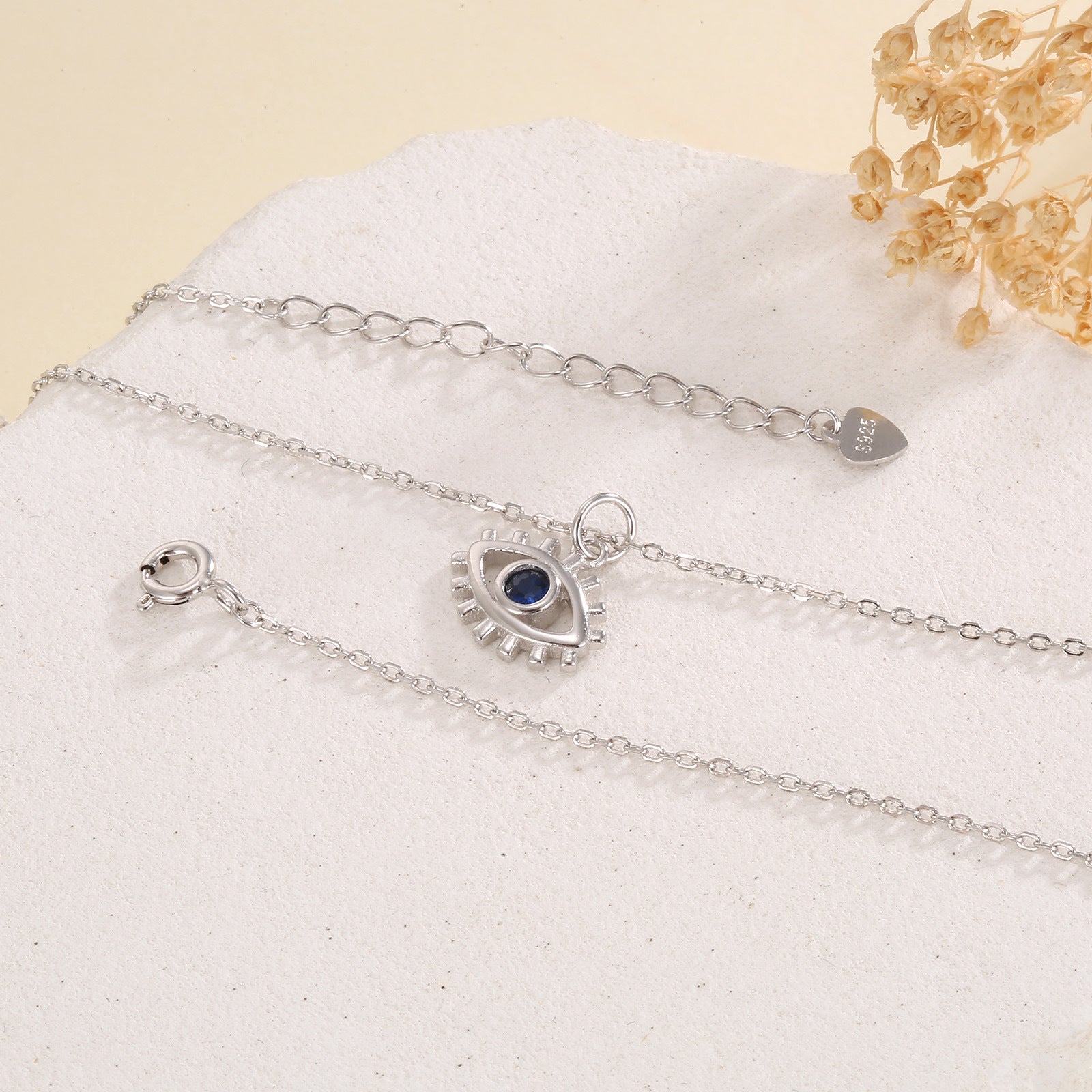 Wholesale evil eye s925 sterling silver necklace