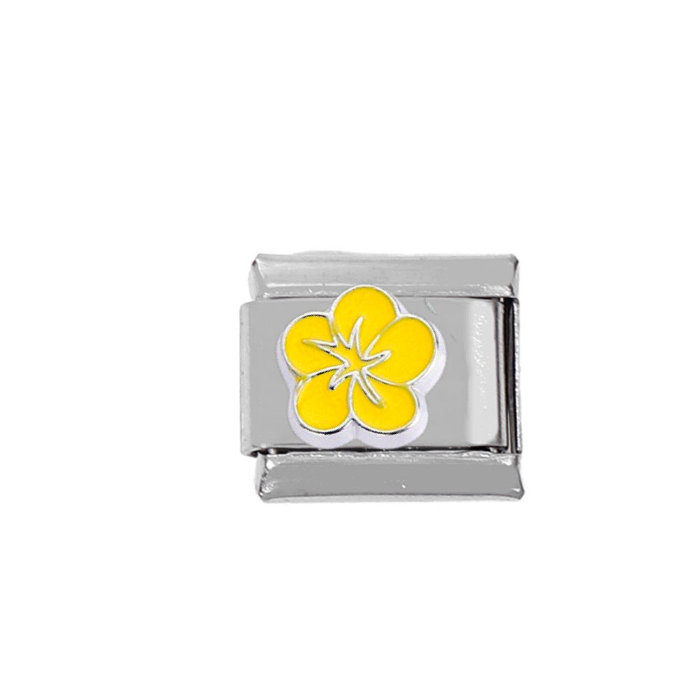 Wholesale Stainless Steel Flower Charms With Enamel Drop Design For DIY Jewelry Making Craft Supply