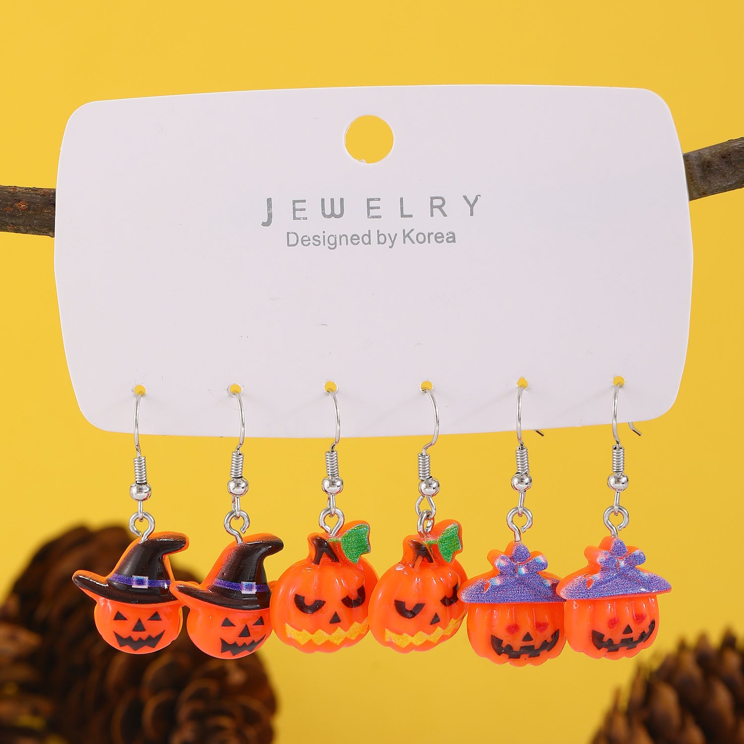 Wholesale  Pumpkin Ghost Earrings,  Resin Drop Earrings for Party,  Fashion Jewelry Accessory