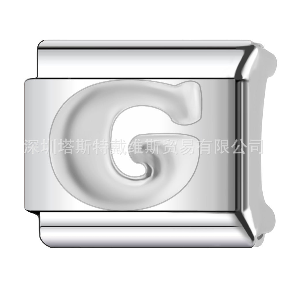 Wholesale 9mm Italian Charm Starter Bracelets DIY square Single Section Creative Stainless Steel Composable Bracelet