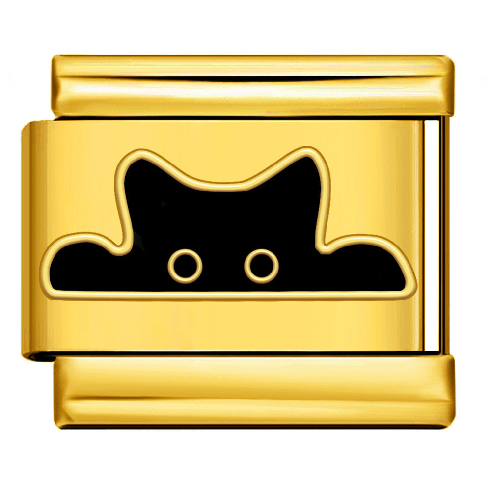 Wholesale 9mm Italian Charm Starter Bracelets DIY Cute Cat Stainless Steel Composable Bracelet