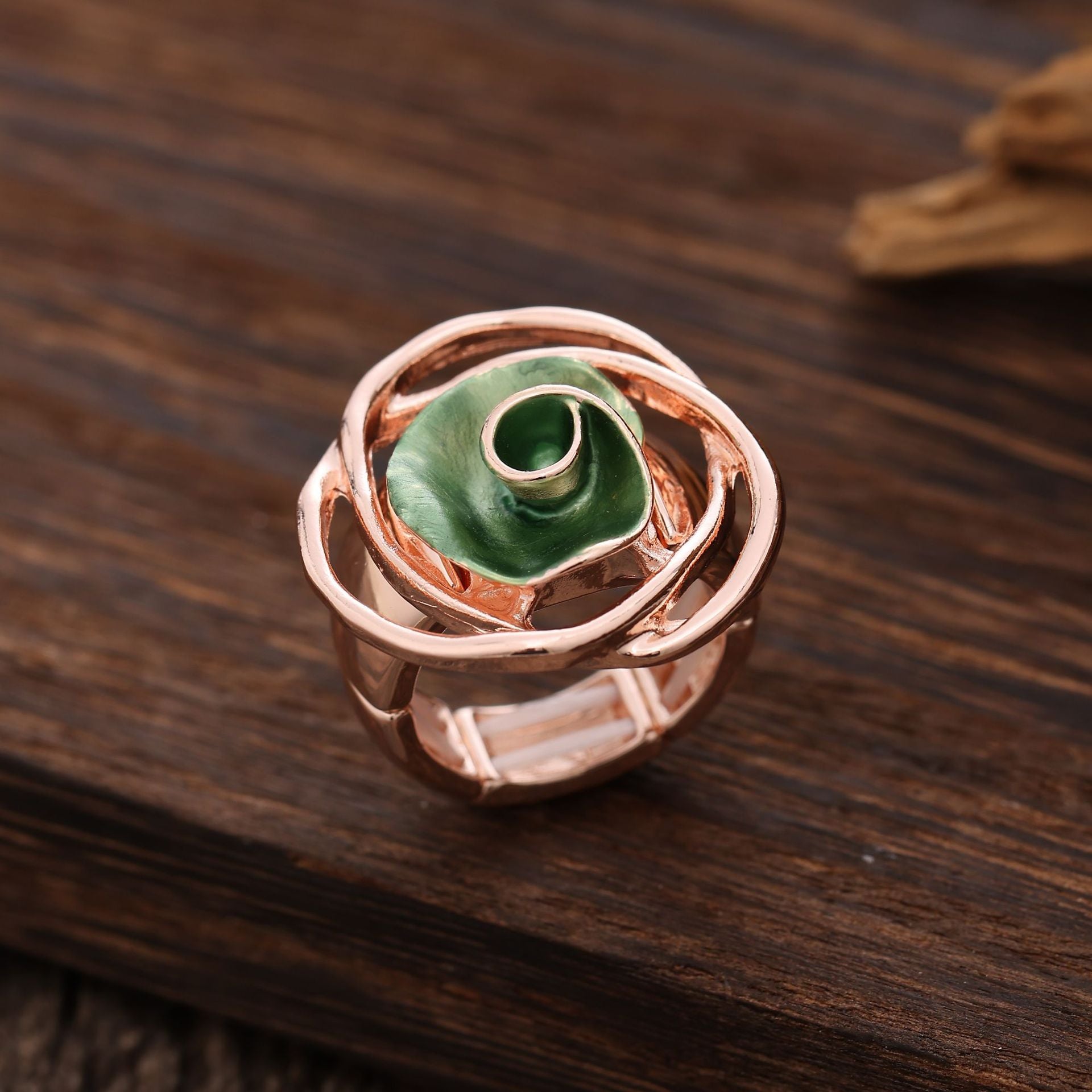 Wholesale Elastic Alloy Rose Flower Ring