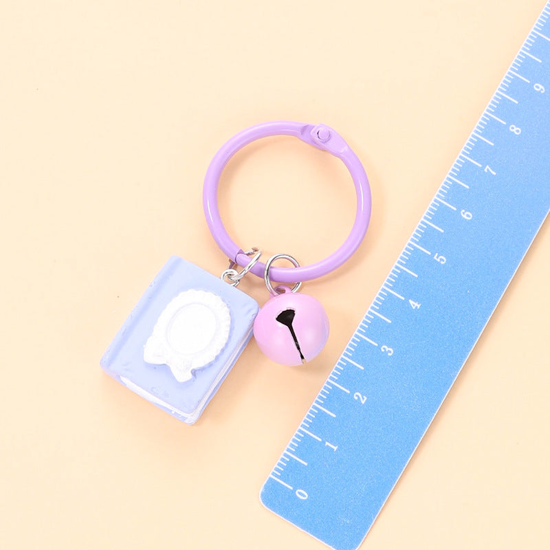Wholesale Book Bell Keychain Cute Cartoon Hanger Resin Accessories ACC-KC-HuiMei002