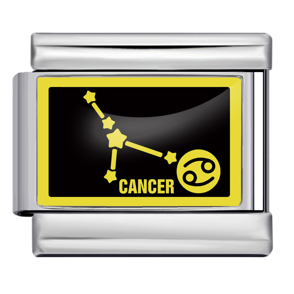 Wholesale Italian Charm Bracelet 9mm DIY Splicing 12 Constellation Series Stainless Steel Composable Bracelet