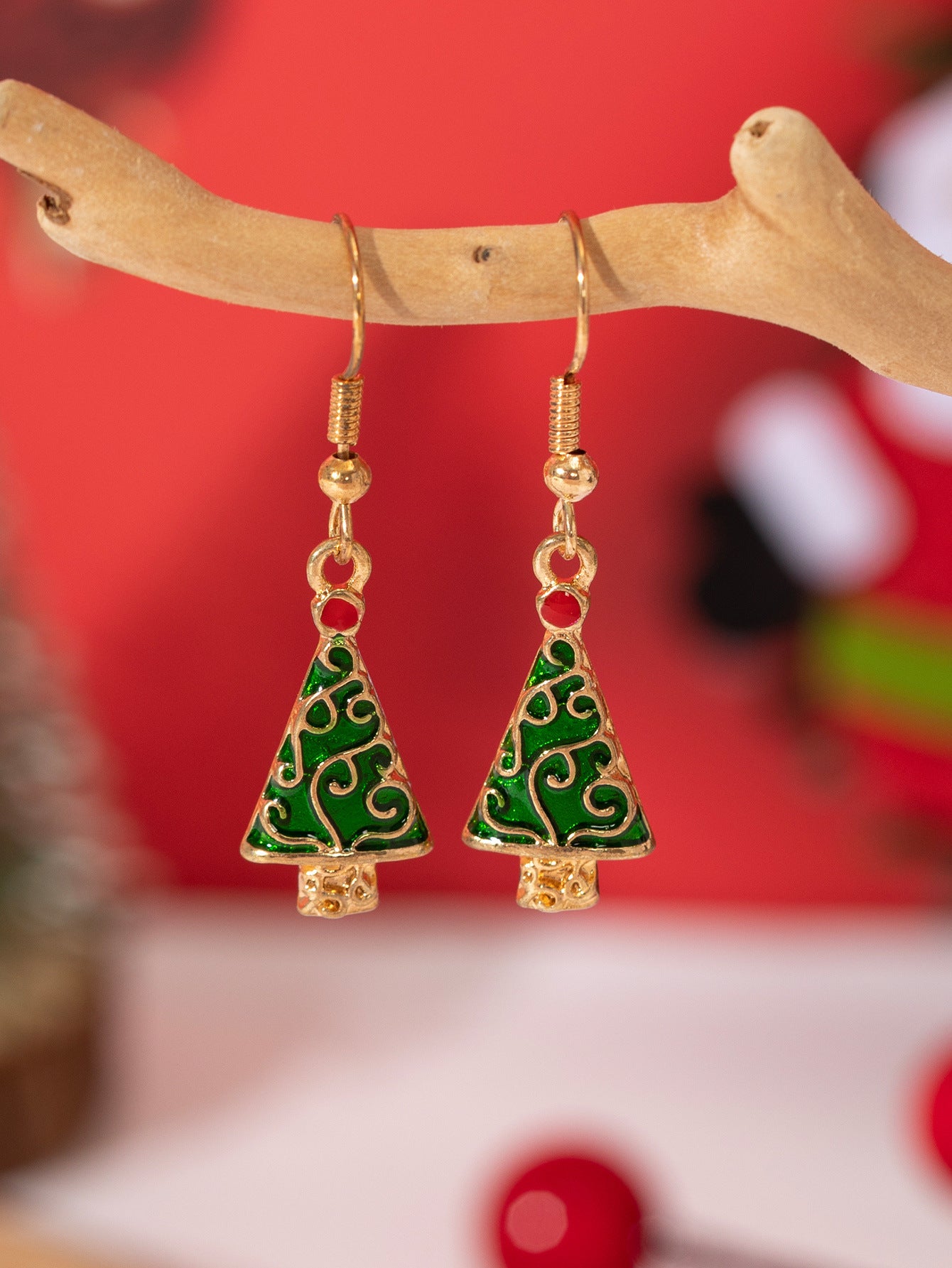 Wholesale Christmas Alloy Oil Drop Earrings ACC-ES-Xunru001
