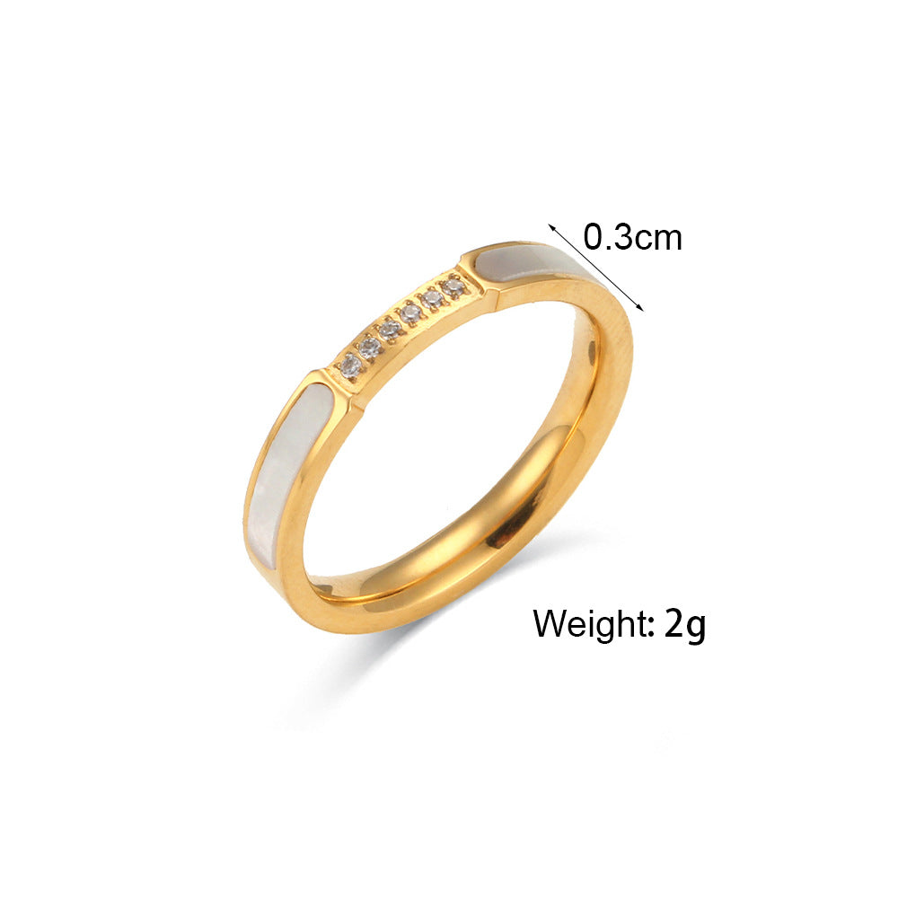 Wholesale Stainless Steel Rings Gold Plated Rings Shell Ring ACC-RS-MengJia003