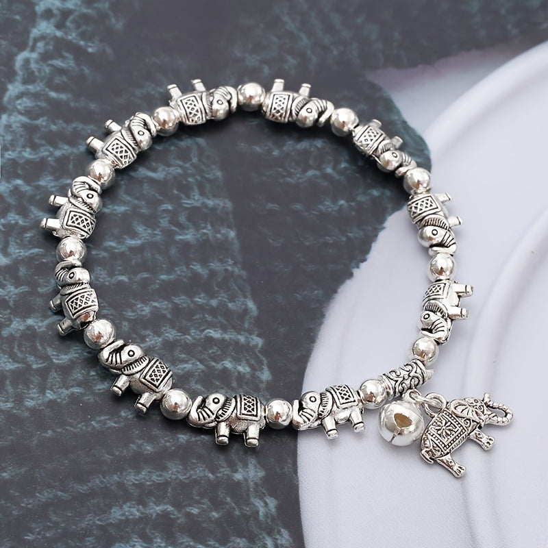 Wholesale Bohemian Antique Silver Elephant Beaded Bracelet