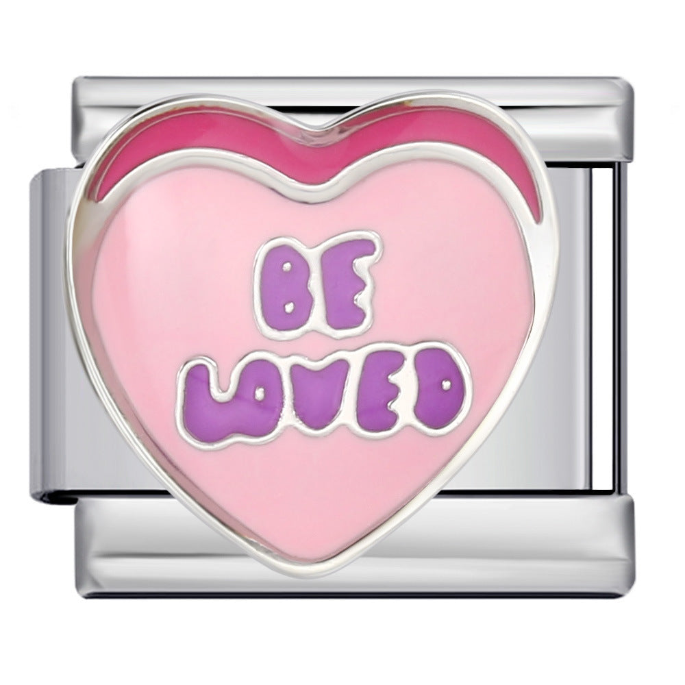 Wholesale 9mm Italian Charm Starter Bracelets DIY Hearts Single Section Creative Stainless Steel Composable Bracelet