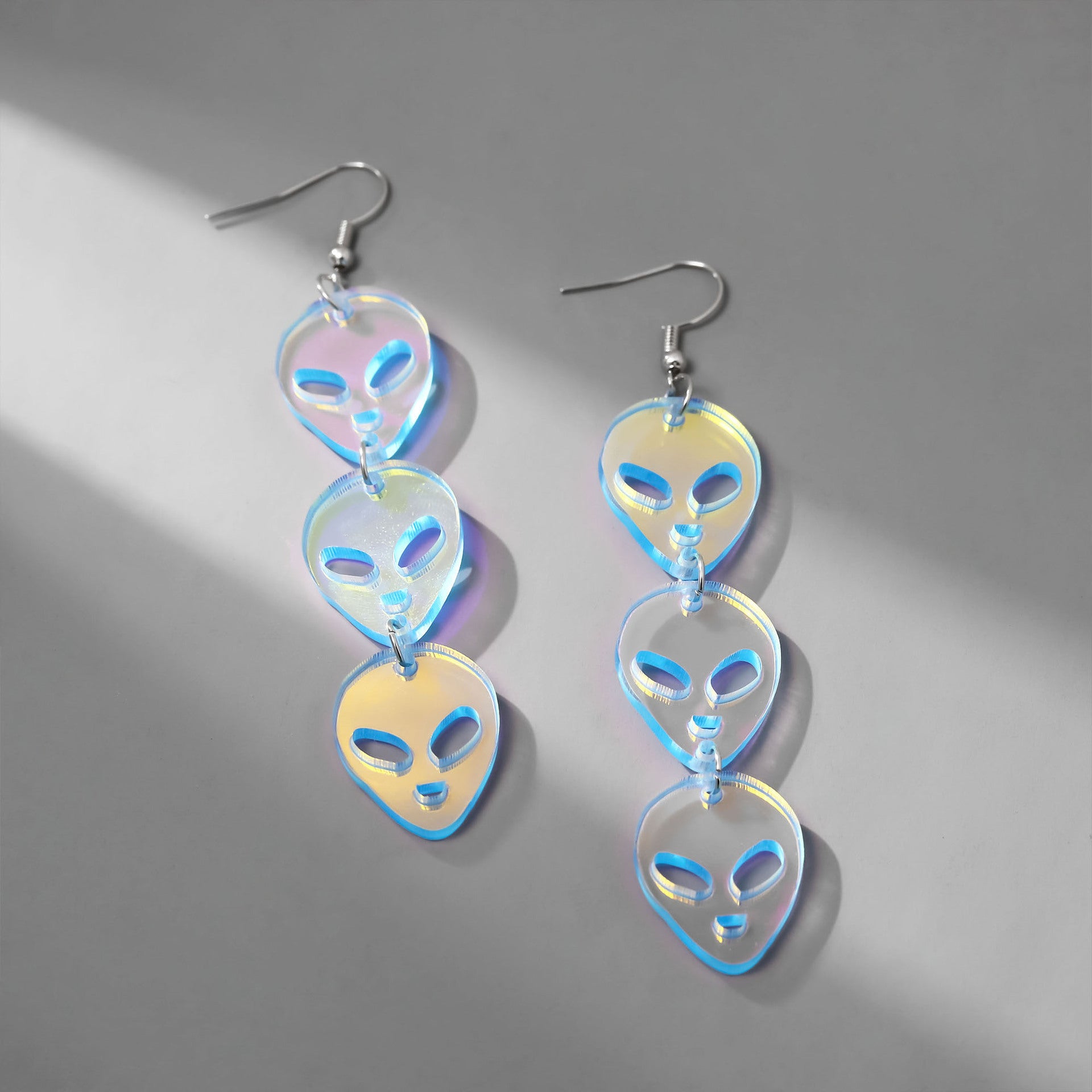 Wholesale acrylic jellyfish skull alien earrings girl earrings