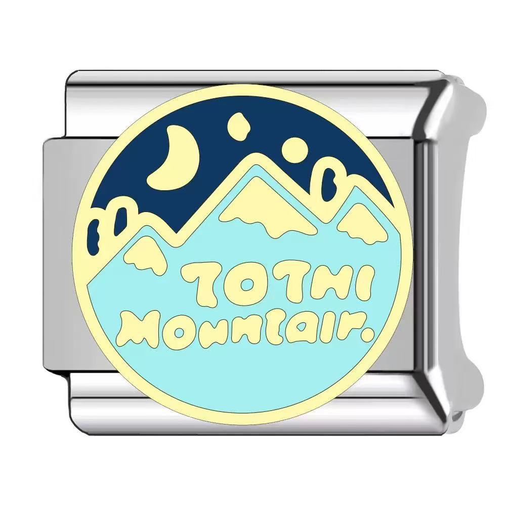 Wholesale  Italian Charm Bracelet 9mm DIY dripping paint Creative Stainless Steel Composable Bracelet