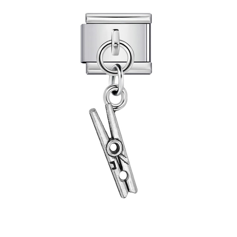 Wholesale 2PCS 9mm Italian Charm Starter Bracelets DIY Tool Shaped Pendant Stainless Steel Composable Bracelet