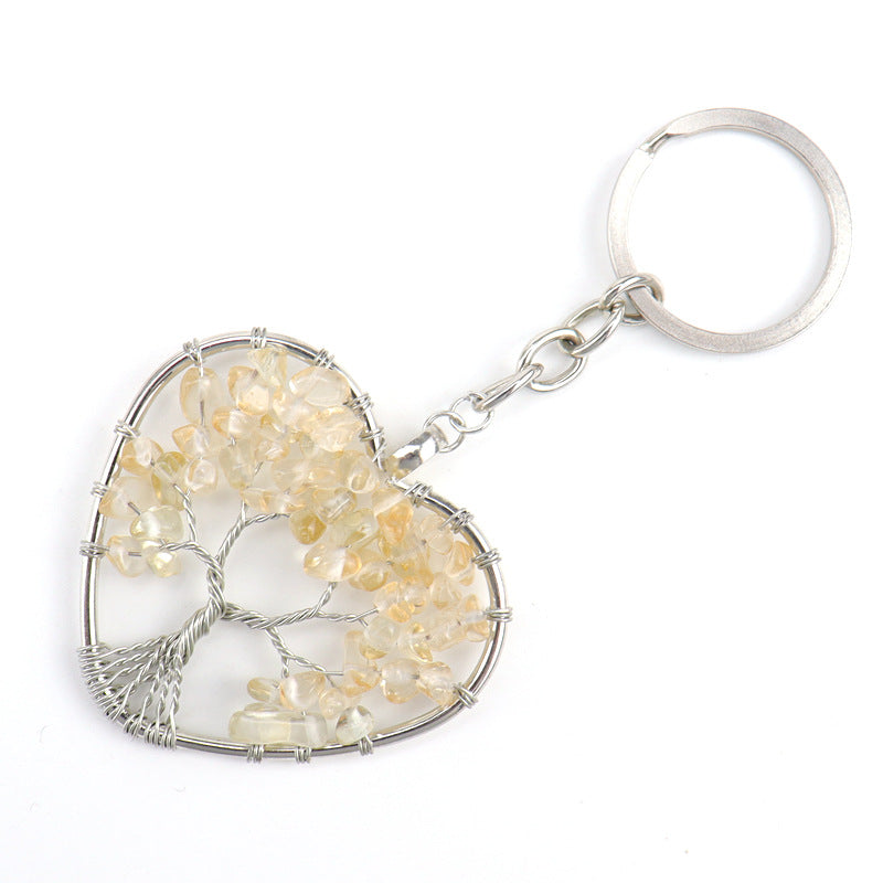 Wholesale Chic Crystal Heart Tree Keychain Pendant,  Decorative Bag Charm for Graduation Gift