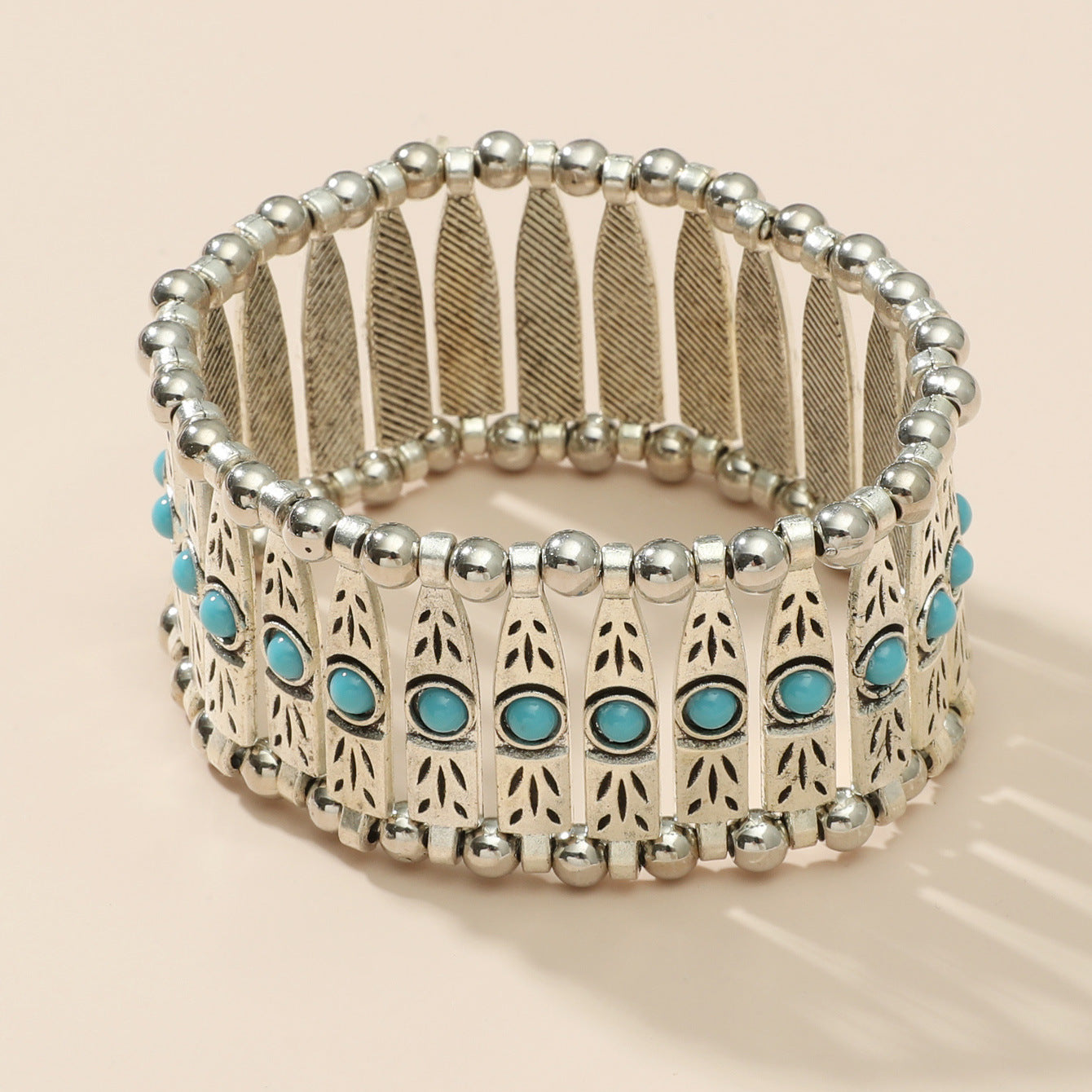 Wholesale Vintage Inlaid Resin Stretch Bracelet ACC-BT-JunJie006