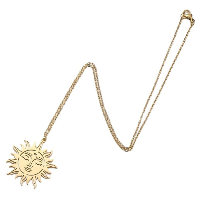 Wholesale stainless steel ancient Greek sun goddess pendant necklace