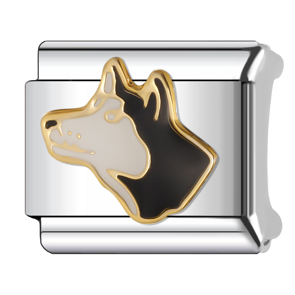 Wholesale Italian Charm Bracelet 9mm DIY Splicing Creative Pattern Stainless Steel Composable Bracelet