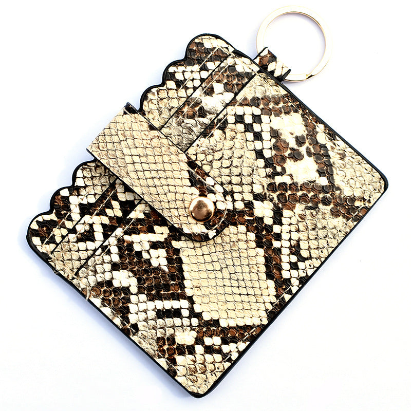 Wholesale Western Style Leopard Plaid Flower Card Holder Keychain ACC-KC-QiuXue001