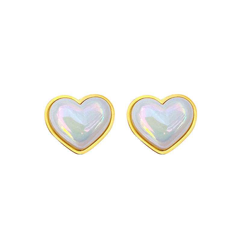 Wholesale Titanium Steel Mermaid Heart Earrings ACC-ES-LiGe002