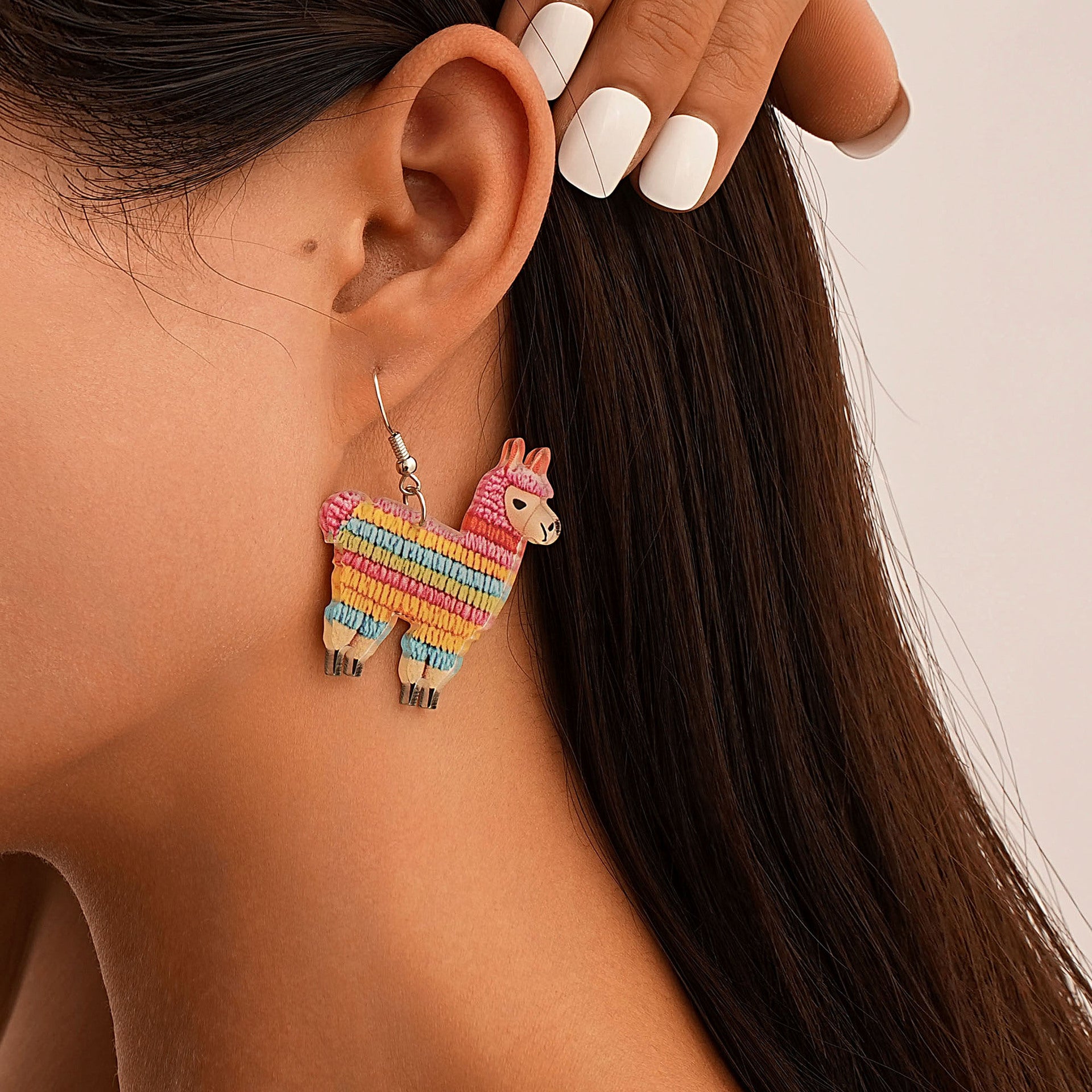 Wholesale Colorful Exaggerated Cartoon Personality Rainbow  Acrylic Long Earrings