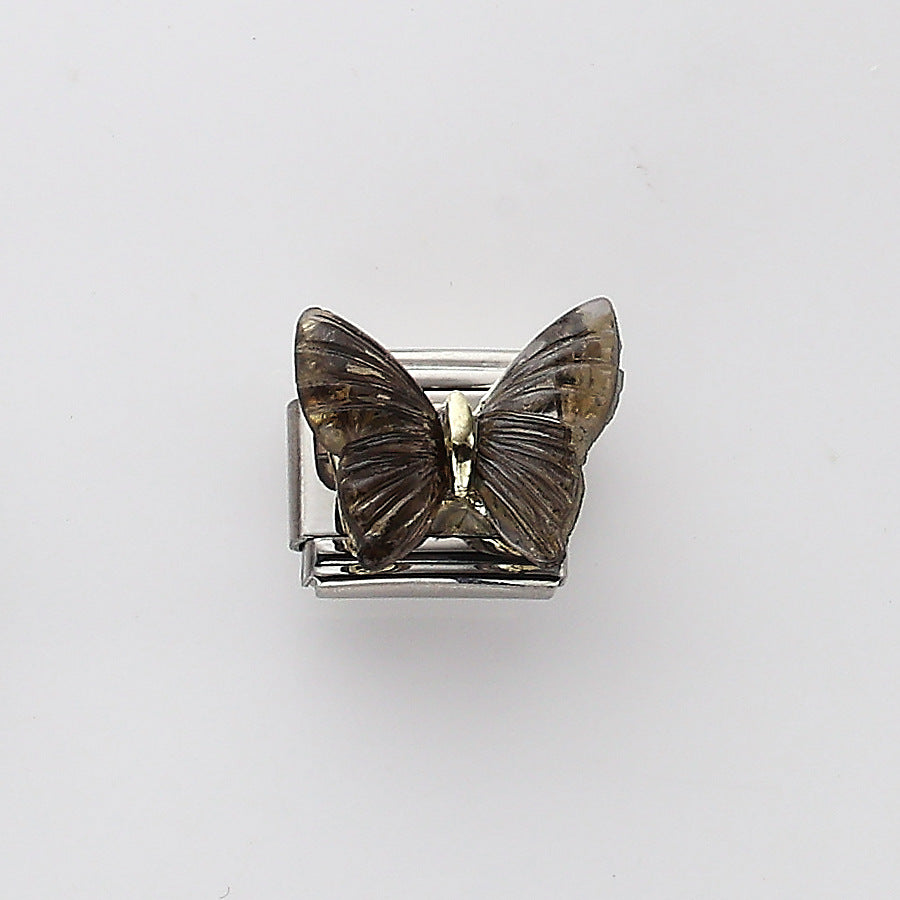 Wholesale 10pcs Italian Charm Bracelet 9mm DIY Splicing Heart Butterfly Stainless Steel Composable Bracelet