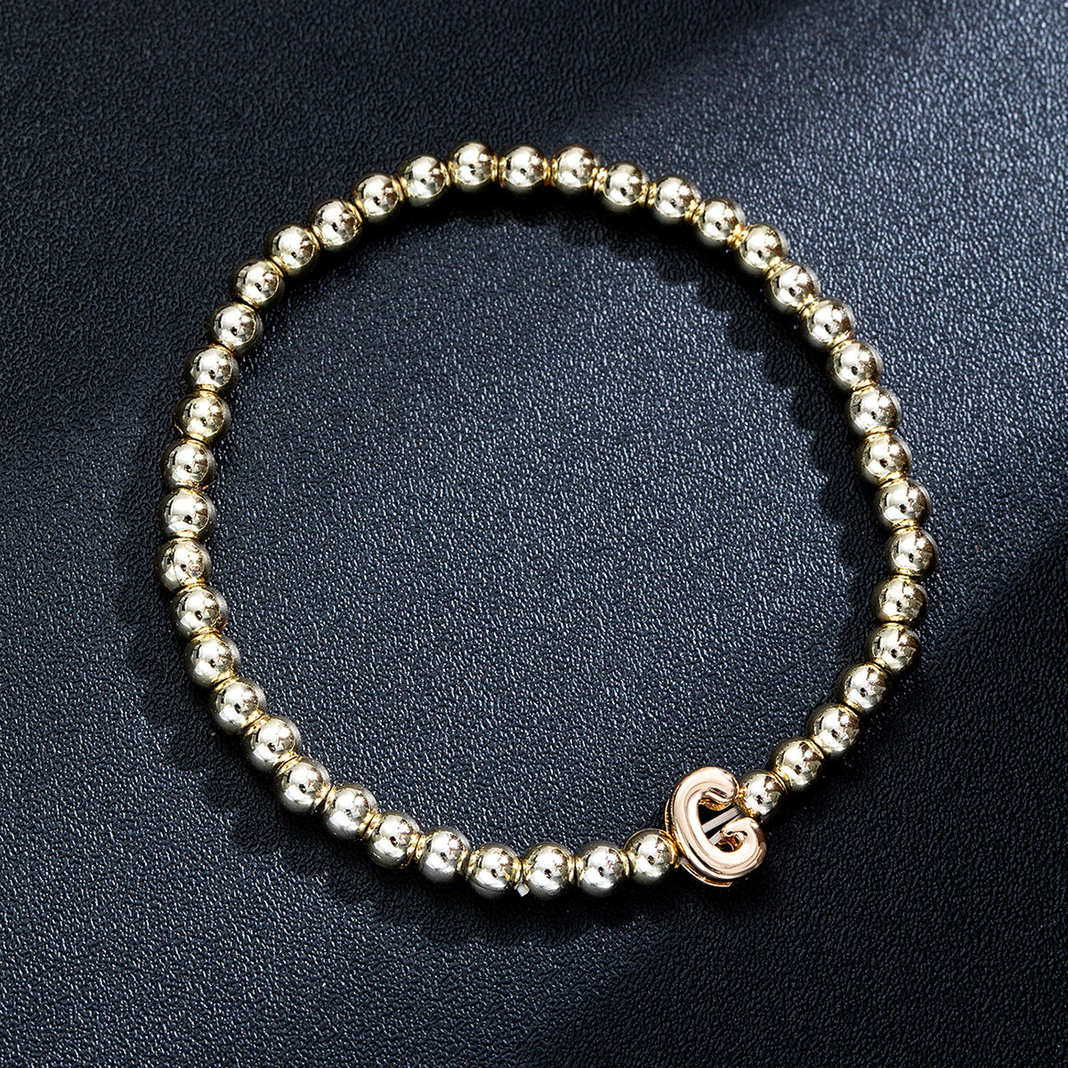 Wholesale Glossy Letter Beaded Elastic Bracelet for Women