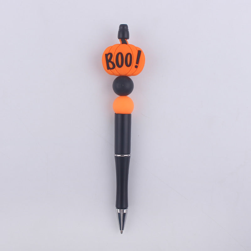 Wholesale  Halloween Pumpkin spider silicone  beaded pen