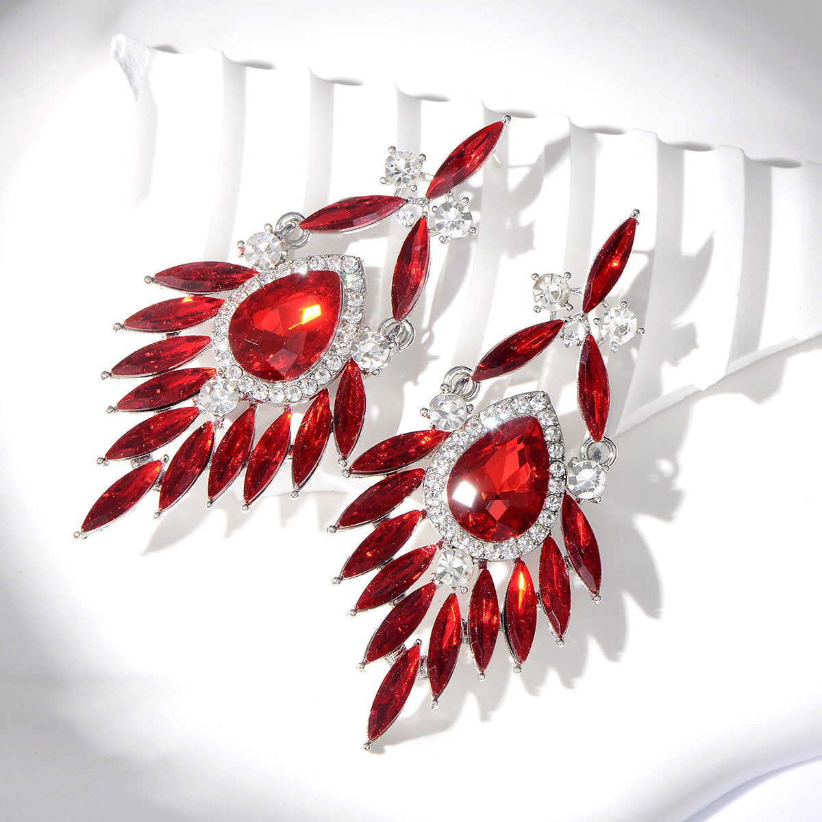 Wholesale Full Diamond Oval Tassel Earrings Luxury Earrings ACC-ES-YiN002