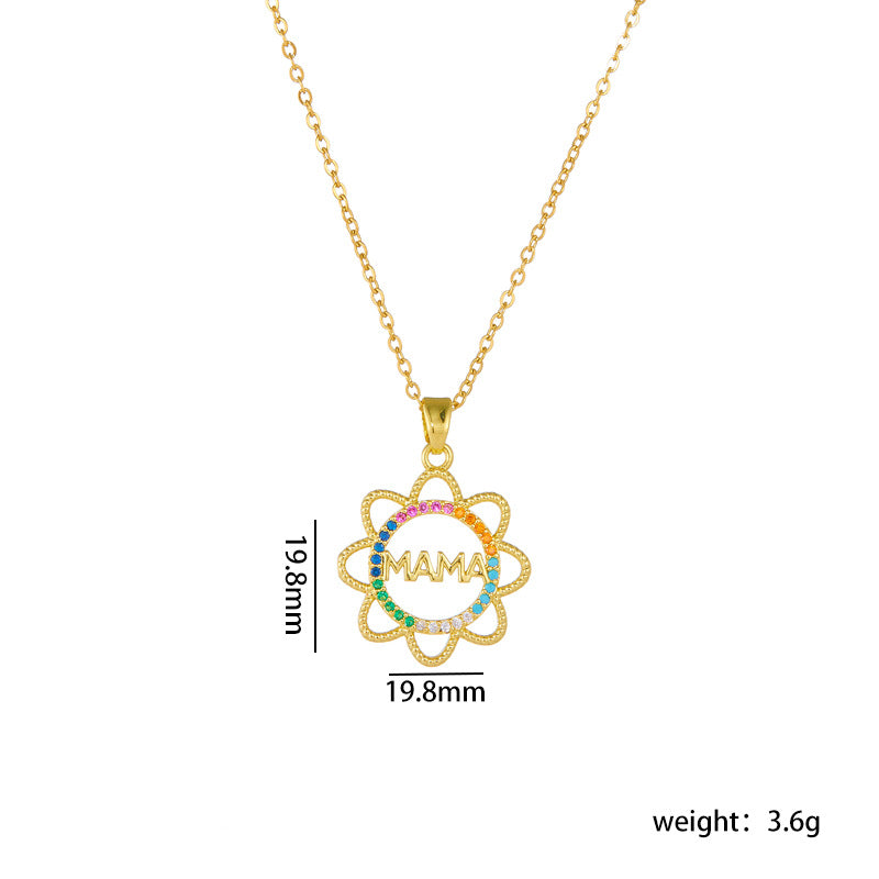 Wholesale Mother's Day Necklace Love Pendant Clavicle Chain Heart Necklace Choker Necklace ACC-NE-Rongc012