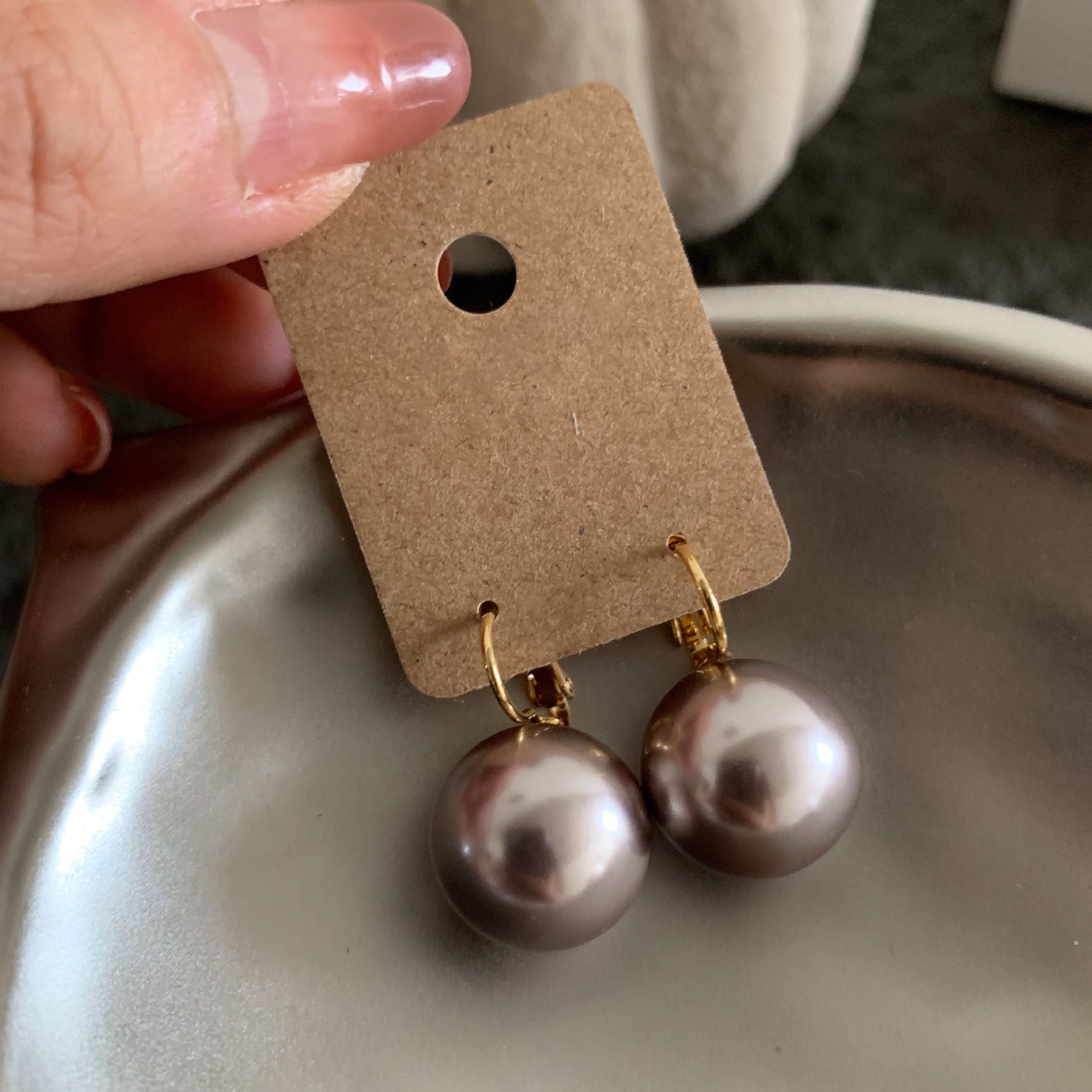 Wholesale Real Gold Plated Pearl Earrings ACC-ES-KJ022