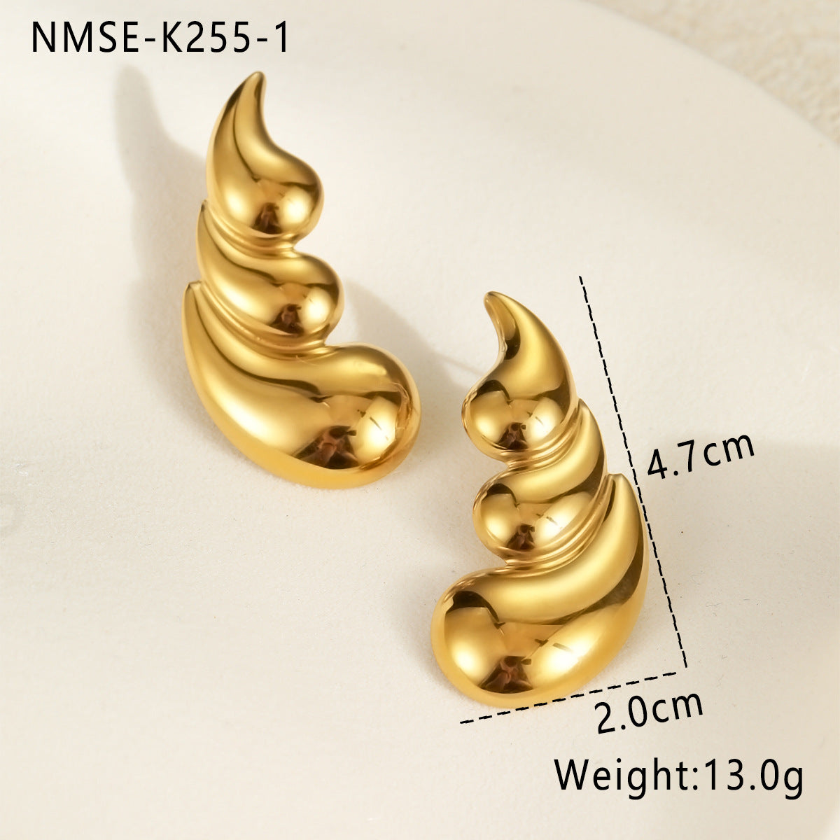 Wholesale Three-layer Water Drop Stainless Steel Earrings