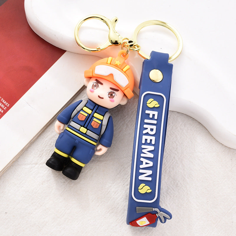 Wholesale original firemen salute traffic police keychain