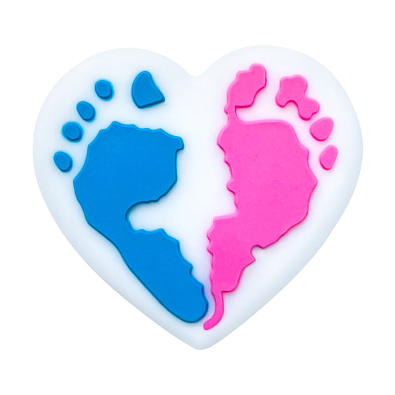 Wholesale 10PCS Love Footprint Silicone Beads ACC-BDS-WDX007