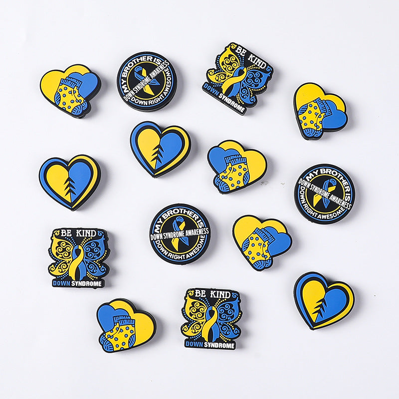 Wholesale 20pcs Heart Shape Cartoon Butterfly Silicone Focal Beads ACC-BDS-RongFa033