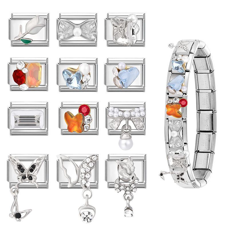 Wholesale Italian Charm Bracelet 9mm DIY Splicing Cute Creative Stainless Steel Composable Bracelet