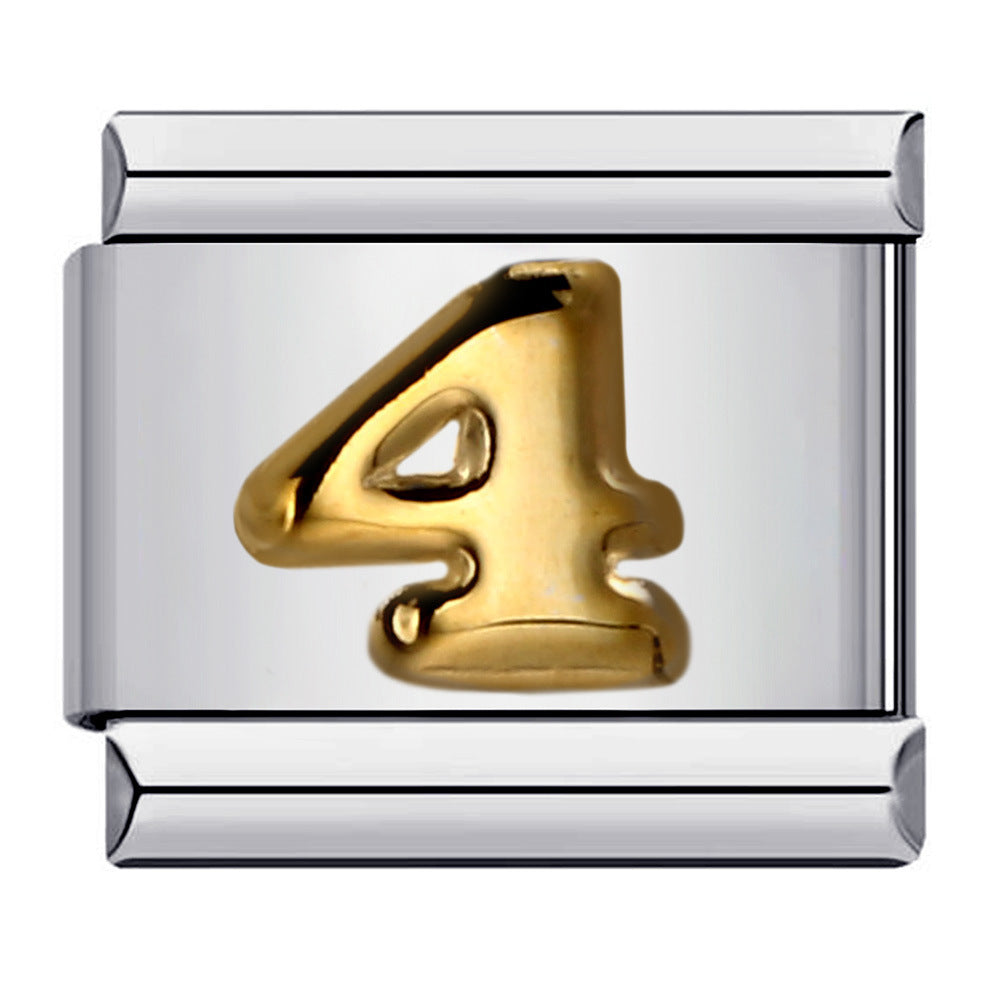 Wholesale Italian Charm Bracelet 9mm DIY Splicing Removable Arabic Numerals Stainless Steel Composable Bracelet