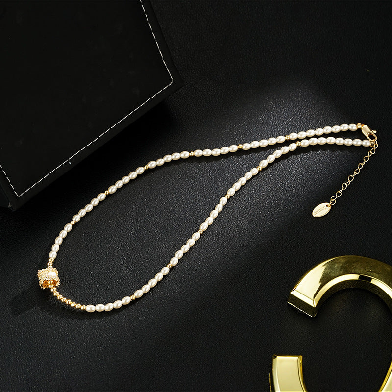Wholesale Small Rice Beads  Long Necklace