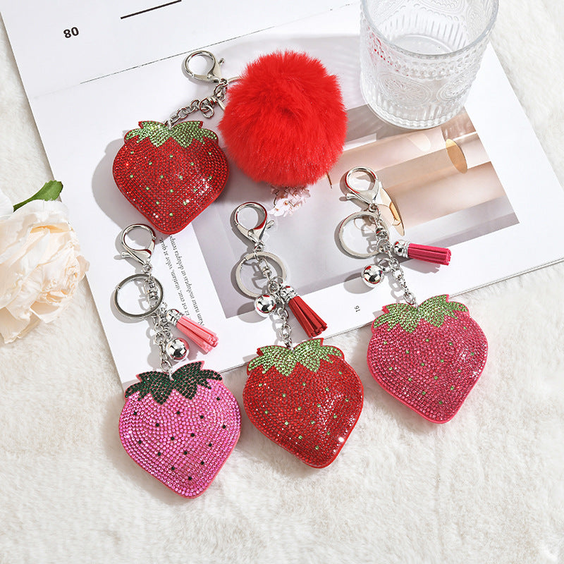 Wholesale Creative Tassel Strawberry Fruit Bag Charm for Women