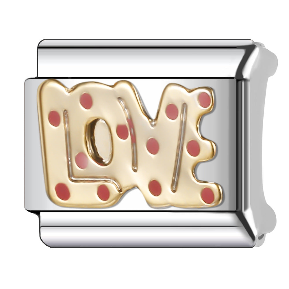 Wholesale Italian Charm Bracelet 9mm DIY Splicing Creative Pattern Stainless Steel Composable Bracelet