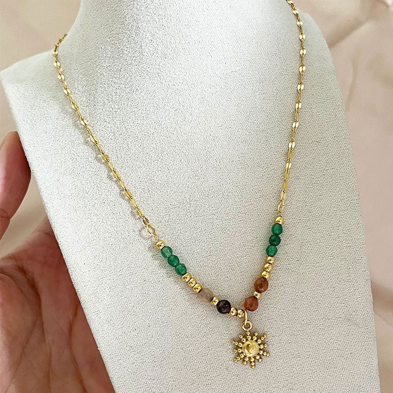 Wholesale natural stone pendant necklace