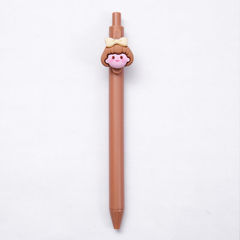 Wholesale Cartoon Milk Curry Color Press Gel Pen