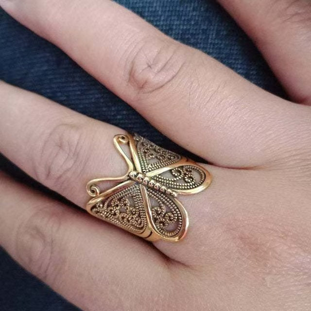 Wholesale Retro Butterfly Ring Opening Adjustable Animal Ring