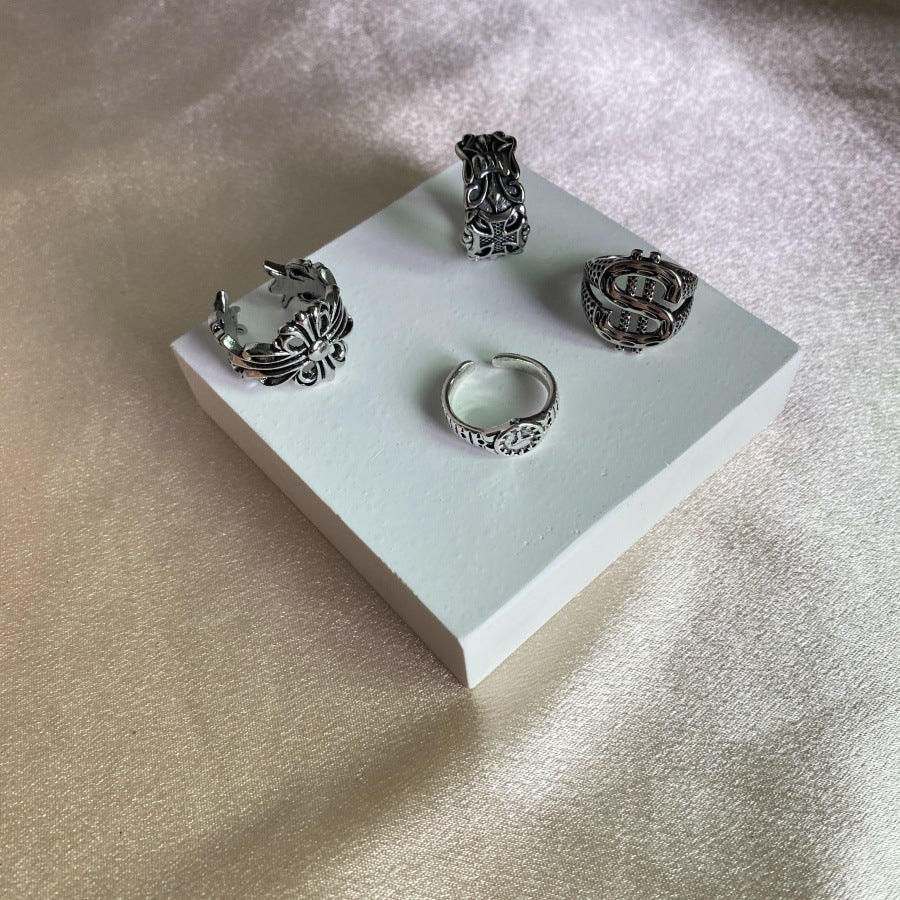 Wholesale  Retro Fashion Pattern Watch Ring  Set