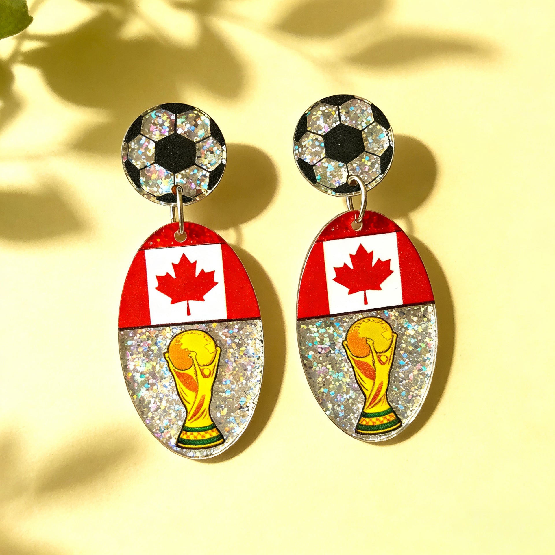 Wholesale US Canada Mexico World Cup Asian Football Champion Earrings